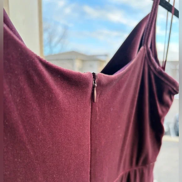 🆕Taylor Petite Velvet Midi Dress Burgundy Wine Slip Size4P Elegant Evening Party - Picture 9 of 17